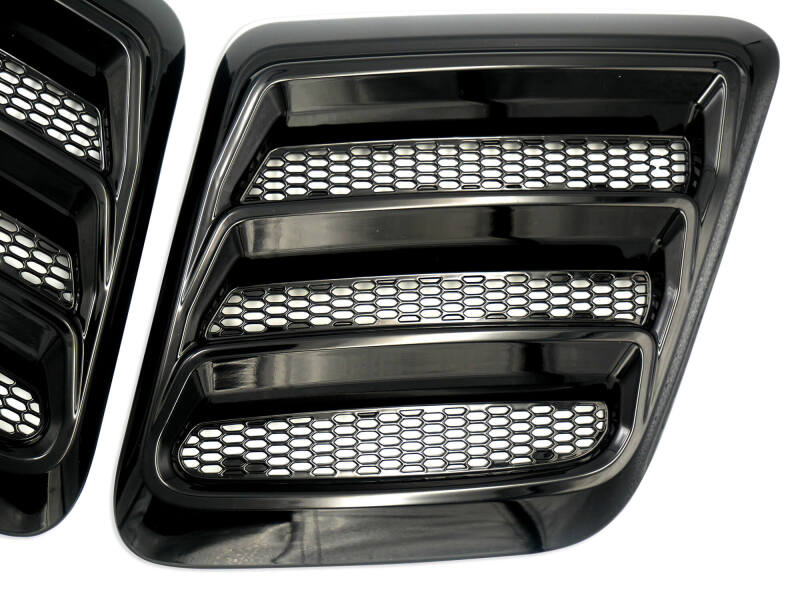 Roush 2018-2023 Mustang Hood Heat Extractors - Gloss Black