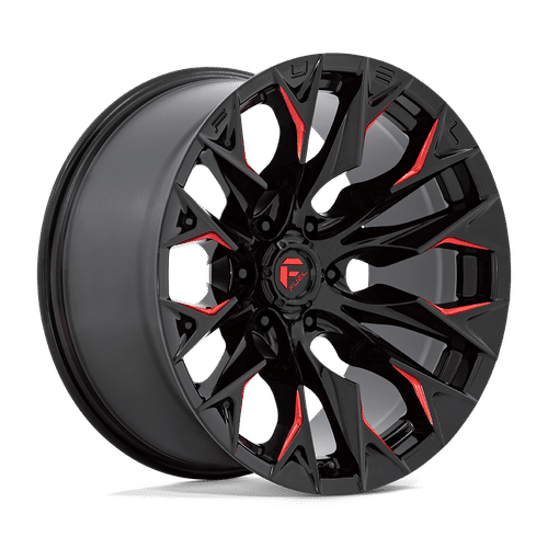 Fuel GLOSS BLACK MILLED WITH CANDY RED D823 20x10 6x135 Wheels