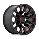 Fuel GLOSS BLACK MILLED WITH CANDY RED D823 24x12 5x127 Wheels