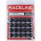 Raceline Spline Lug Nut Kit with Spline Key 12 x 1.5 - 20 Pack - Black