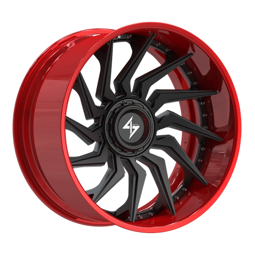 SENTALI BFX Red Lip / Matte Black Centre BFX4 22x12 8x165.1/8x180 Wheels