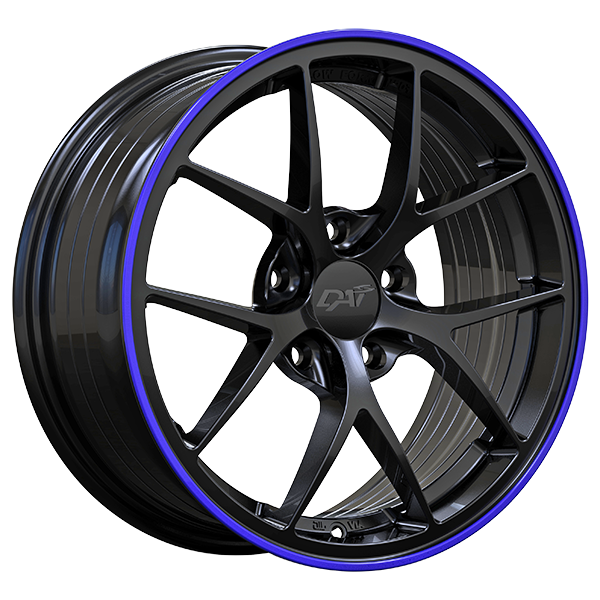 Gloss Black - Blue Line 18x8.0 5x114.3 Conical DAI Wheels