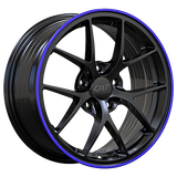 Gloss Black - Blue Line 18x8.0 5x114.3 Conical DAI Wheels