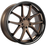 Satin Bronze Face - Black Stainless Lip 20x10.5 5x114.3 Conical 720 Luxury