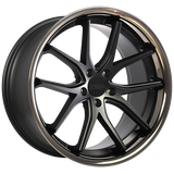 Satin Black - Black Stainless Lip 20x10.5 5x115 Conical 720 Luxury