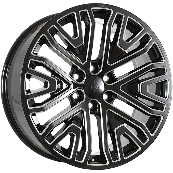 Gloss Black - Milled Edge 22x9.0 6x139.7 Conical ART replica