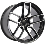 Satin Black - Machined Face 20x9.5 5x115 Conical ART replica