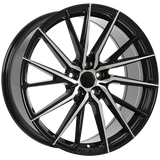 Gloss Black - Machined Face 20x8.5 5x114.3 Conical Ruffino