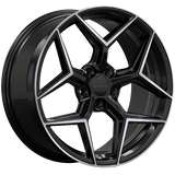 Gloss Black - Machined Face 19x8.5 5x114.3 Conical Ruffino