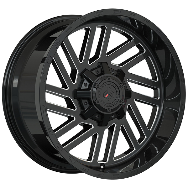 Gloss Black - Milled Edge 20x10.0 5x127 Conical Forged Wheels
