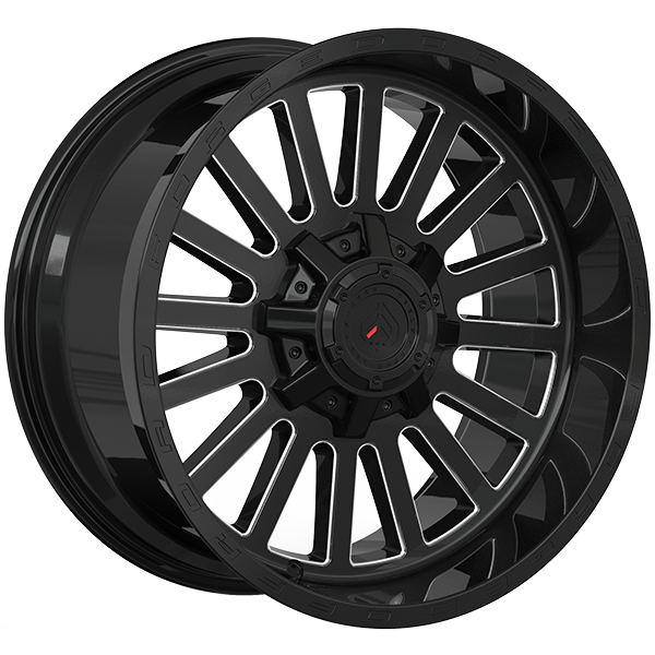 Gloss Black - Milled Edge 20x10.0 8x180 Conical Forged Wheels