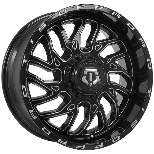 Gloss Black - Milled Edge 20x9.0 5x139.7/5x150 Conical TIS Wheels