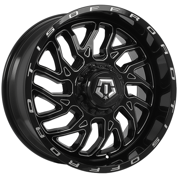 Gloss Black - Milled Edge 20x9.0 6x135/6x139.7 Conical TIS Wheels