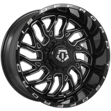 Gloss Black - Milled Edge 20x10.0 5x114.3/5x127 Conical TIS Wheels