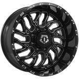 Gloss Black - Milled Edge 20x10.0 8x165.1 Conical TIS Wheels