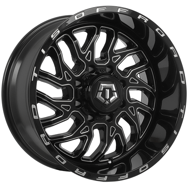 Gloss Black - Milled Edge 20x10.0 8x170 Conical TIS Wheels