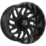 Gloss Black - Milled Edge 20x12.0 6x135/6x139.7 Conical TIS Wheels