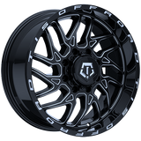 Gloss Black - Milled Edge 22x12.0 8x170 Conical TIS Wheels