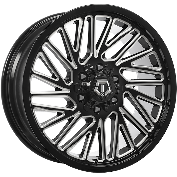 Gloss Black - Milled Edge 20x9.0 6x135/6x139.7 Conical TIS Wheels