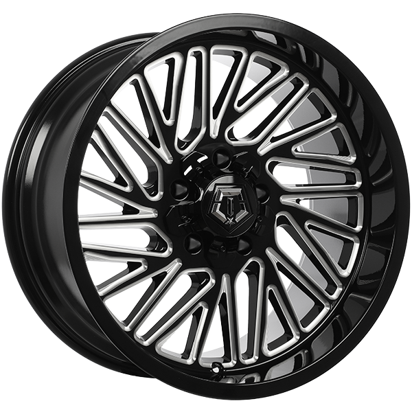 Gloss Black - Milled Edge 20x10.0 5x127/5x139.7 Conical TIS Wheels