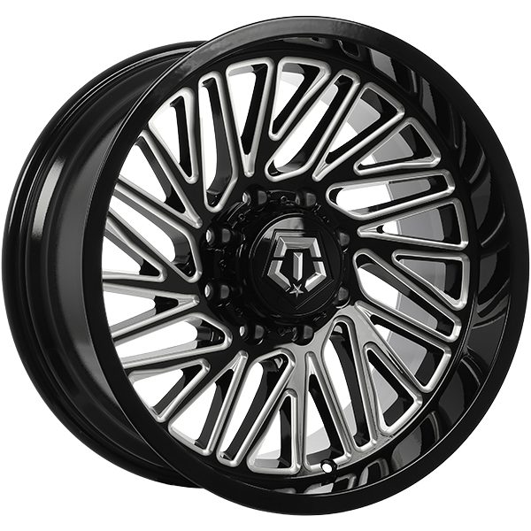 Gloss Black - Milled Edge 20x10.0 8x165.1 Conical TIS Wheels