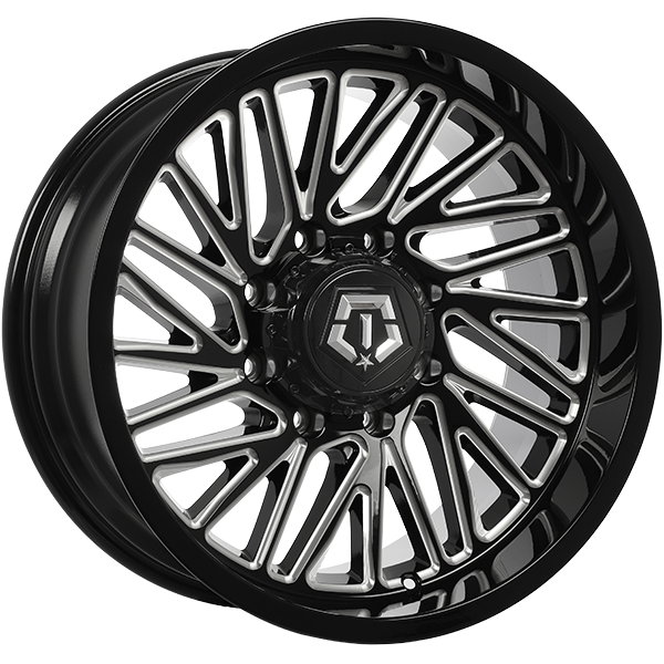 Gloss Black - Milled Edge 20x10.0 8x180 Conical TIS Wheels