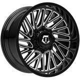 Gloss Black - Milled Edge 22x10.0 8x180 Conical TIS Wheels