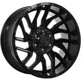 Gloss Black 20x10.0 6x135/6x139.7 Conical TIS Wheels