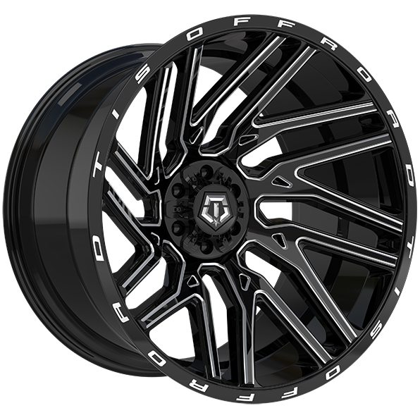 Gloss Black - Milled Edge 20x10.0 6x135/6x139.7 Conical TIS Wheels