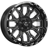 Gloss Black - Milled Edge 20x10.0 5x139.7/5x150 Conical TIS Wheels