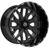 Gloss Black - Milled Edge 20x10.0 6x135/6x139.7 Conical TIS Wheels