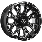 Gloss Black - Milled Edge 20x10.0 8x165.1 Conical TIS Wheels