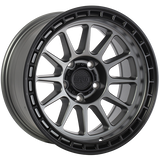 Satin Grey - Black Lip 17x8.5 5x127 Conical Ruffino HARD