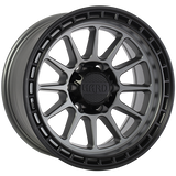 Satin Grey - Black Lip 17x8.5 6x139.7 Conical Ruffino HARD