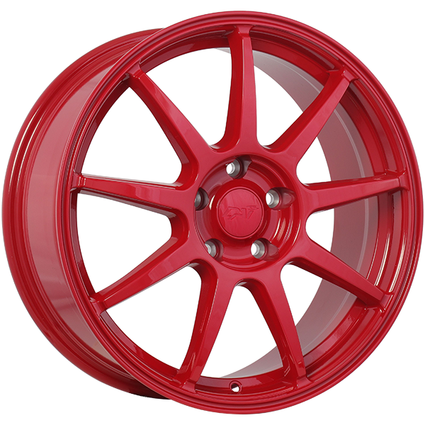 Red 16x6.5 4x100 Conical DAI Wheels