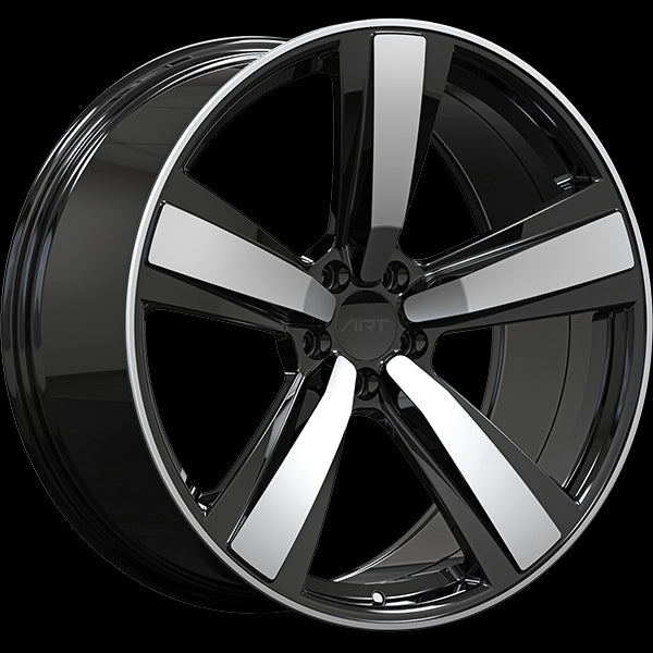 Gloss Black - Machined Face 21x9.5 5x112 Radius R14 ART Replica