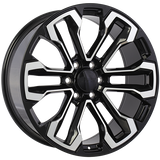 Gloss Black - Machined Face 22x9.0 6x139.7 Conical ART Replica