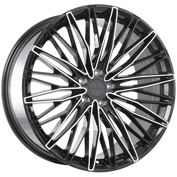 Gloss Black - Machined Face 20x9.0 5x108 Conical Ruffino