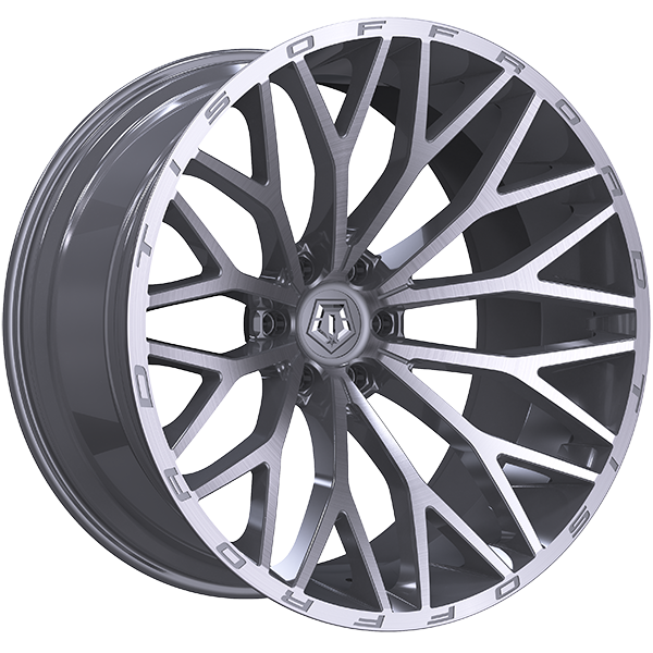 Silver - Brushed Face 20x10.0 6x135 Conical TIS Wheels