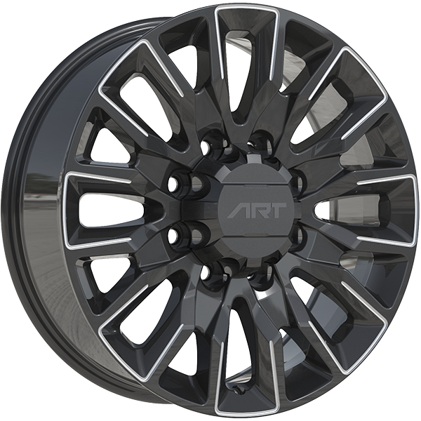 Gloss Black - Milled Edge 20x8.5 8x165.1 Conical ART Replica