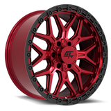 Revolt 17x9 5x127 / 5x139.7 +12 Red Anodized with Black Ring