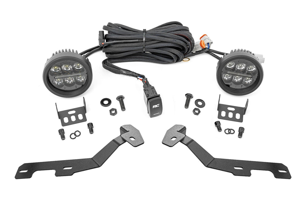 LED Light Kit | Ditch Mount | Black Series Round | 3.5 Inch | Amber DRL | Ram 1500 (19-24)