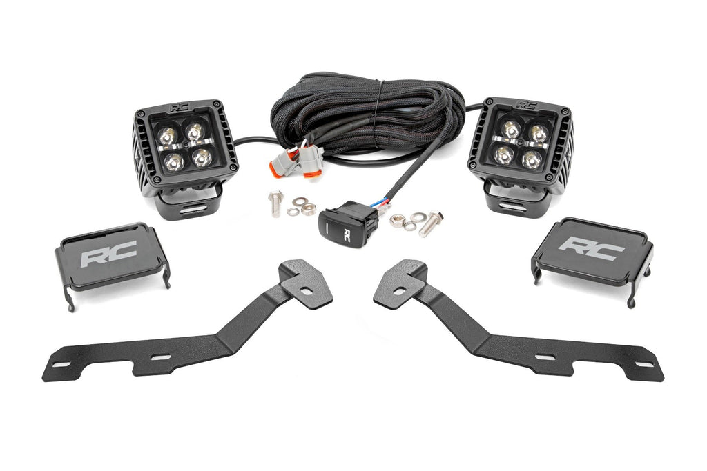 LED Light Kit | Ditch Mount | 2" Black Pair | White DRL | Ram 1500 (19-24)