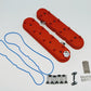 Granatelli 96-22 GM LS Tall Valve Cover w/Integral Angled Coil Mounts - Red Wrinkle (Pair)