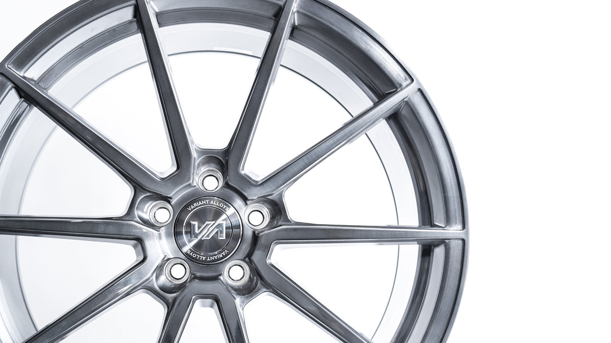 20x10 Brushed Titanium Cold Forged Collection ARGON Variant Forged Alloy Wheels