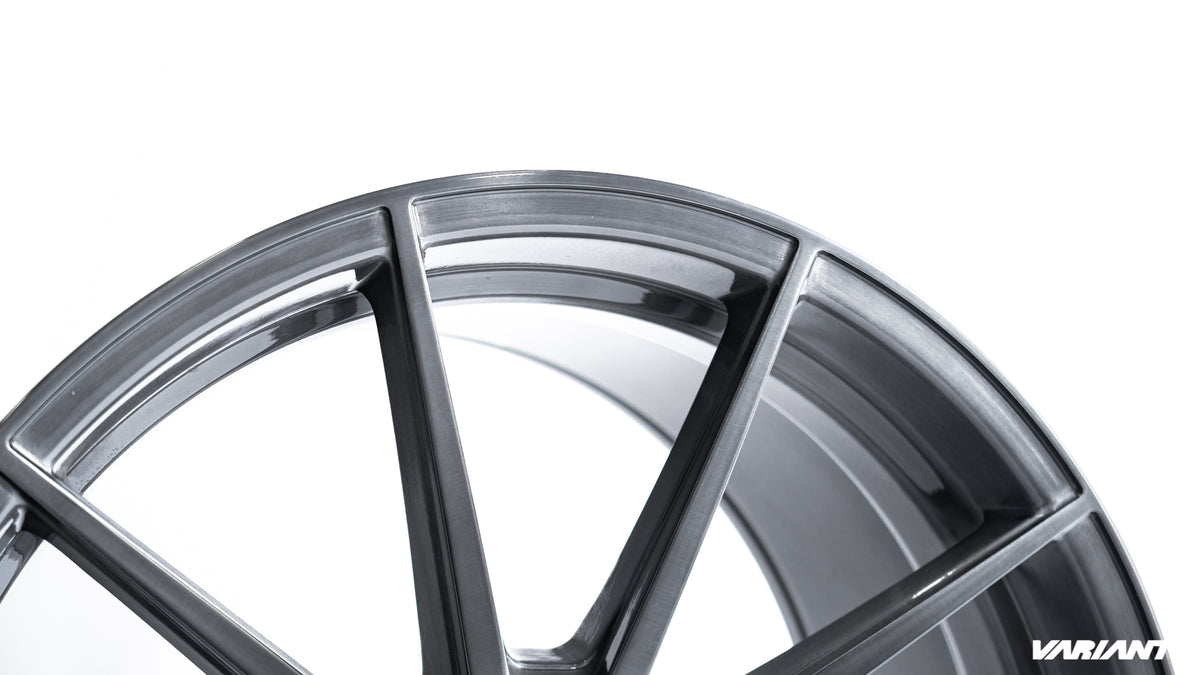 20x10 Brushed Titanium Cold Forged Collection ARGON Variant Forged Alloy Wheels