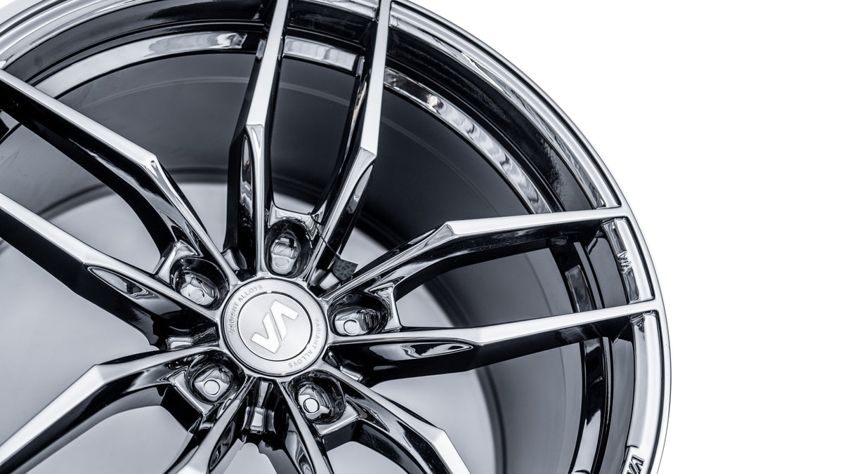20x9 Super Black Chrome Cold Forged Collection KRYPTON Variant Forged Alloy Wheels