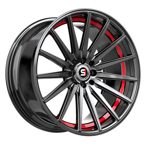 SPEC-1 RACING Gloss Black / Red Under Cut SP-69GBRU 18x8 5x100/5x114.3 Wheels