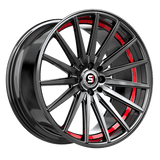 SPEC-1 RACING Gloss Black / Red Under Cut SP-69GBRU 19x8.5 5x112/5x114.3 Wheels