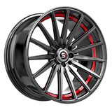SPEC-1 RACING Gloss Black / Red Under Cut SP-69GBRU 18x8 5x112/5x114.3 Wheels